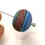 Thumbnail: Turquoise etched glass bead 20mm, 1pc