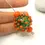 Thumbnail: Emerald hollow glass bead with raised dots 20(22)mm