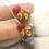 Thumbnail: Turquoise etched pair lampwork glass bead 14mm