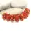 Thumbnail: Red-Carrot rondelle beads 12mm with raised dots