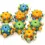 Thumbnail: Green-Yellow rondelle beads 12mm with raised dots