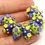 Thumbnail: Blue-Green rondelle beads 12mm with raised dots
