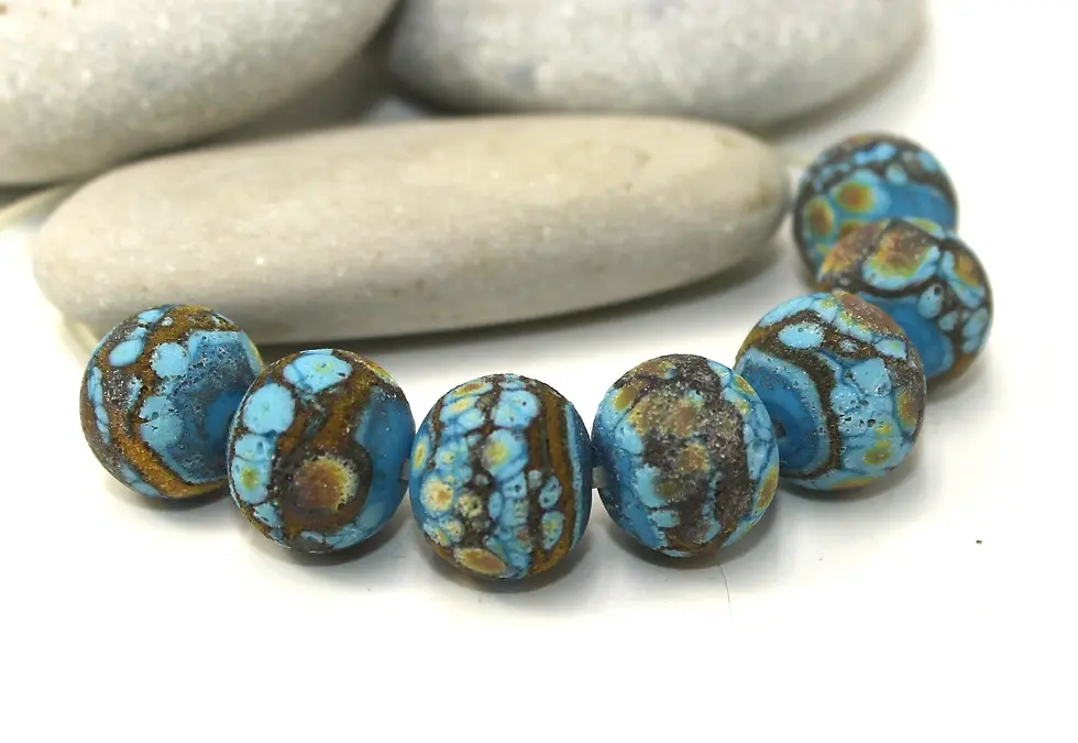 Artisan glass beads 14mm