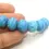 Thumbnail: Blue etched rondelle beads 12mm