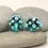 Thumbnail: Teal Green pair beads with raised dots