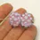 Thumbnail: Rose etched pair lampwork glass beads with raised dots 14mm