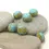 Thumbnail: Turquoise rondelle beads 12mm with lava textured