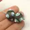 Thumbnail: Grey etched pair glass beads with raised dots 14mm
