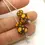Thumbnail: Dark Gray etched pair beads with polka dot 12mm