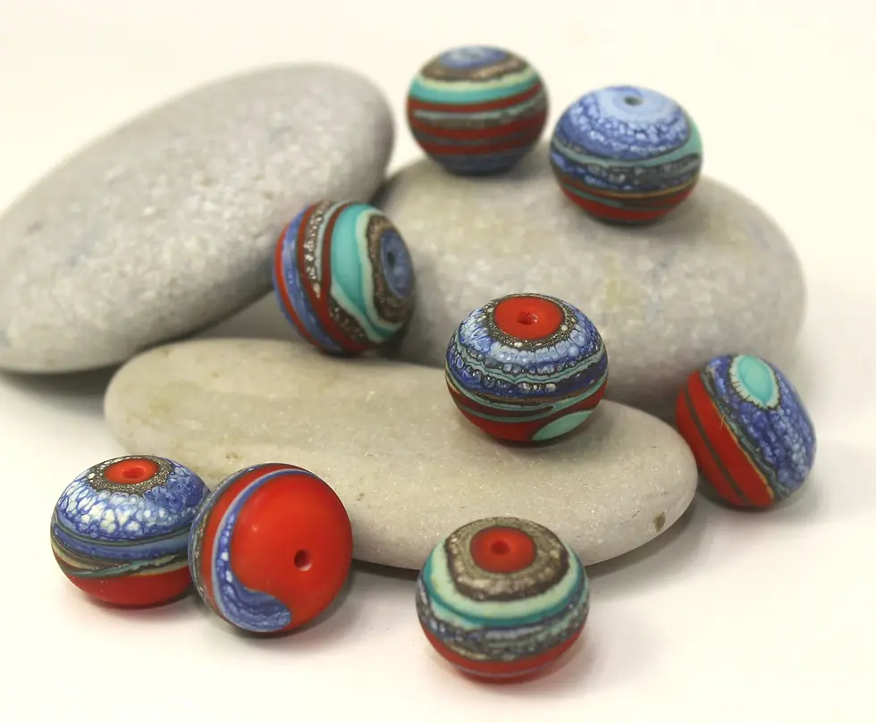 Artisan glass beads 14(15)mm