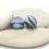 Thumbnail: Black-Lavender etched pair glass bead 14mm
