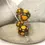 Thumbnail: Dark Gray etched pair beads with polka dot 12mm