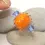 Thumbnail: Orange hollow glass bead with raised dots 20(22)mm