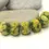 Thumbnail: Green rondelle beads 12mm with lava textured, 6/8/10pcs