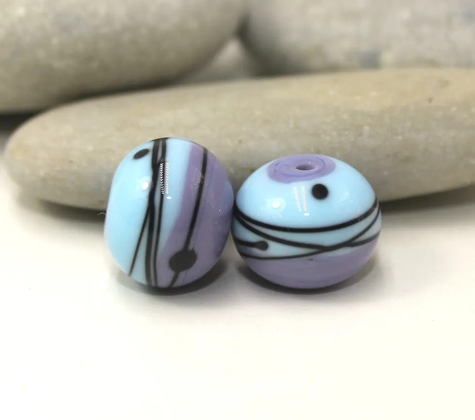 Violet pair glass bead