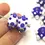 Thumbnail: Blue-White rondelle beads 12mm with raised dots