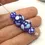 Thumbnail: Blue etched pair beads with polka dot 12mm