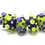 Thumbnail: Blue-Green rondelle beads 12mm with raised dots