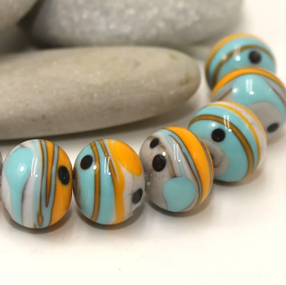 Artisan matte donut beads for jewelry