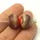 Thumbnail: Red etched pair glass bead 14mm
