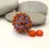 Thumbnail: Blue hollow glass bead with raised dots 20(22)mm