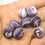 Thumbnail: Violet etched rondelle beads 12mm