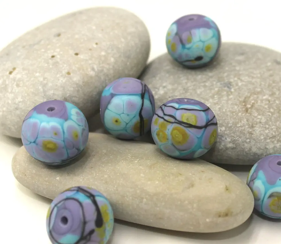 Artisan matte donut beads for jewelry