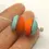 Thumbnail: Orange etched pair glass bead