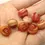 Thumbnail: Red etched rondelle beads 12mm