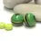 Thumbnail: Black-Green pair lampwork glass bead 14mm