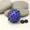 Thumbnail: Cornflower hollow glass bead with raised dots 20(22)mm