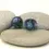 Thumbnail: Teal Green pair lampwork beads with raised dots 14mm