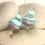 Thumbnail: Lavender etched pair lampwork glass bead 14mm