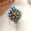 Thumbnail: Brown hollow glass bead with raised dots 20(22)mm