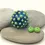 Thumbnail: Turquoise hollow glass bead with raised dots 20(22)mm