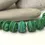 Thumbnail: Green etched rondelle beads 12mm