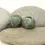Thumbnail: Olive etched pair glass bead 14mm