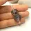 Thumbnail: Clear-Black etched pair glass beads with polka dot 14mm