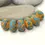 Thumbnail: Yellow rondelle beads 14mm with lava textured