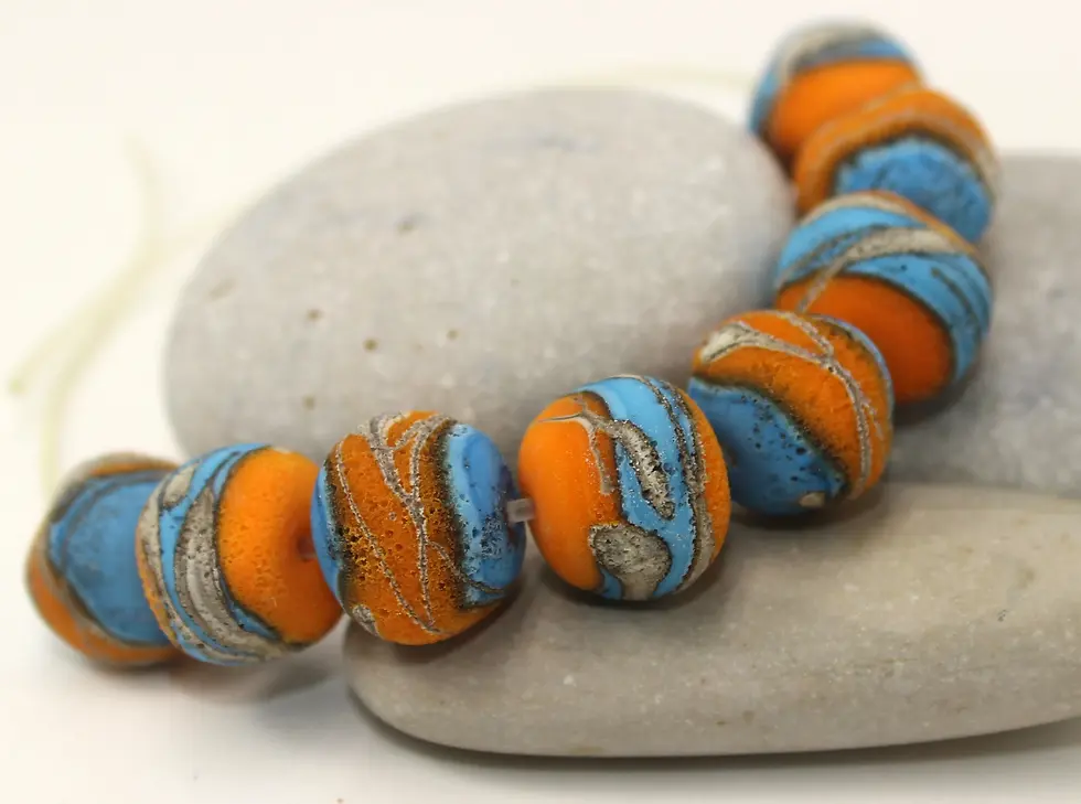 Artisan glass beads 14mm