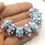 Thumbnail: Purple-Turquoise rondelle beads 12mm with raised dots