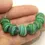 Thumbnail: Green etched rondelle beads 12mm