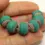 Thumbnail: Teal Green etched rondelle beads 12mm