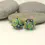 Thumbnail: Green-Blue pair beads with raised dots 14mm