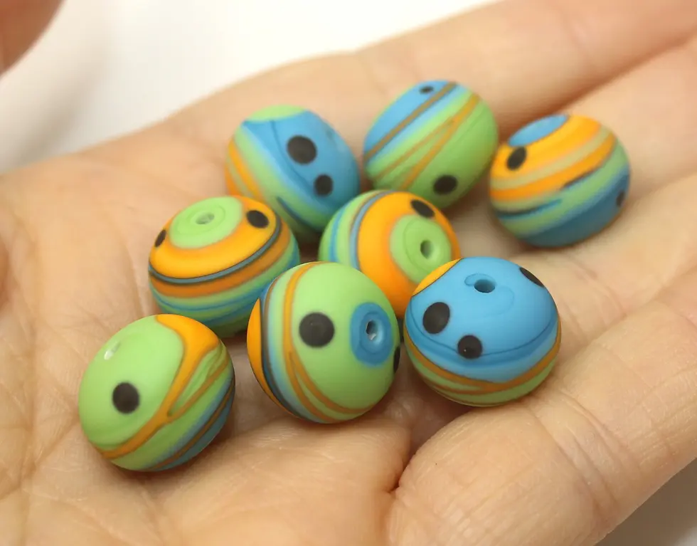 Artisan matte donut beads for jewelry