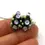 Thumbnail: Black-Green rondelle beads 12mm with raised dots