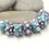 Thumbnail: Purple-Turquoise rondelle beads 12mm with raised dots