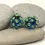 Thumbnail: Turquoise pair glass beads with raised dots 14mm