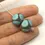 Thumbnail: Grey-Turquoise etched pair glass bead 14mm
