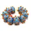 Thumbnail: Turquoise etched spacer beads 10mm with raised dots